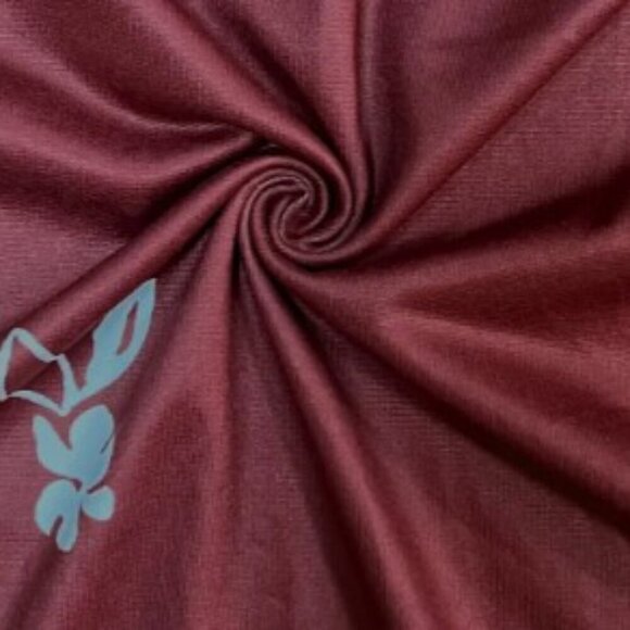 Floral Print Tunic White on Burgundy V Neck Sleeveless Stretch Women 3XL (US 18) - Picture 3 of 9